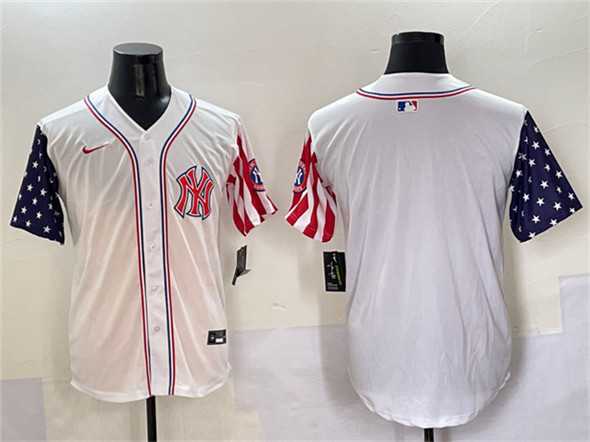 Mens New York Yankees Blank White American Style Limited Stitched Jersey
